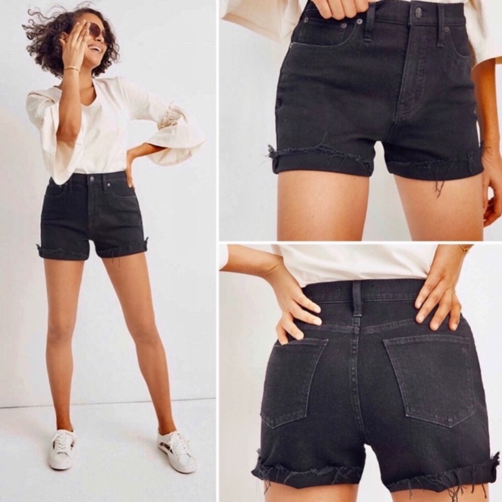 Madewell | black high rise cut off shorts Sz 31